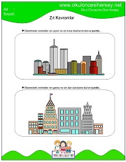 Resimli Zıt Kavram Çalışma Sayfaları